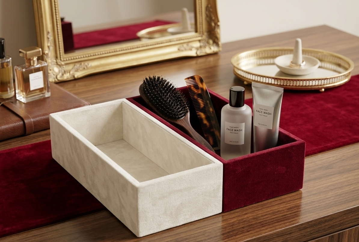 Elegant Vertical Box Deep Red / Off White